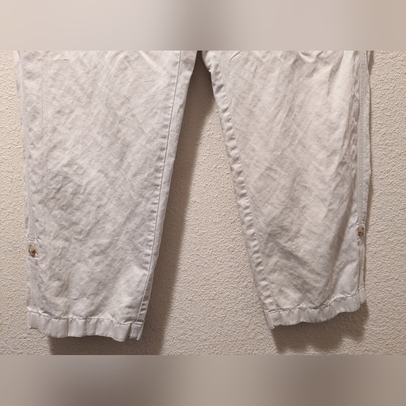 J. Jill Petite Off-White Linen Blend Pull-On Trouser Pants Comfort Essential - Picture 5 of 10